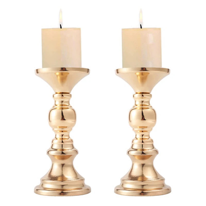 Golden Candle Holders Wedding Table Decorations Metal Stand Candlestick For Wedding Birthday Bar Party Living Room Home Decor