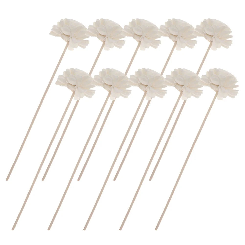 10Pcs Reed Diffuser Flower Sticks Aromatherapy Oil Diffuser Refill Replacement Decorative Aroma Bottle Accessory