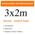 LED Fairy String Lights Outdoor Waterproof Waterfall Street Garland Curtain Lights For Patio Christmas Wedding Party Decoration