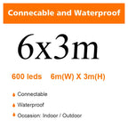 LED Fairy String Lights Outdoor Waterproof Waterfall Street Garland Curtain Lights For Patio Christmas Wedding Party Decoration