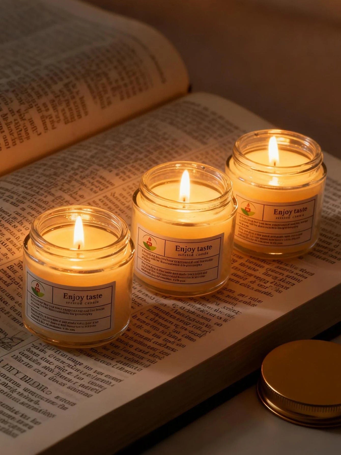 One transparent glass scented candle, for commemoration, decoration, natural plant wax