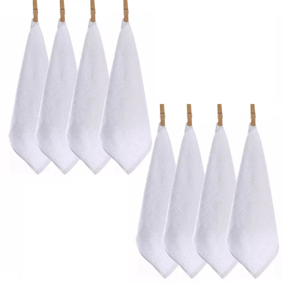 4/8pcs Cotton Wash Cloth, Luxurious Soft, 11.81 x 11.81 inch Ultra Absorbent, Machine Washable Washcloths, White