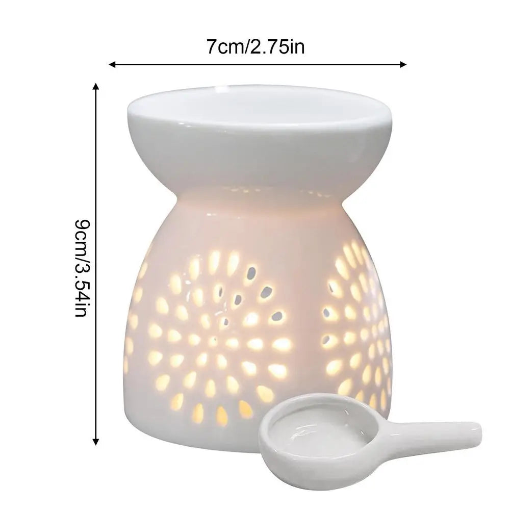 Ceramic Oil Burner With Candle Holder Romantic Tealight Candle Holder Essential Oil Incense Aroma Diffuser Oil Stove Home Decor