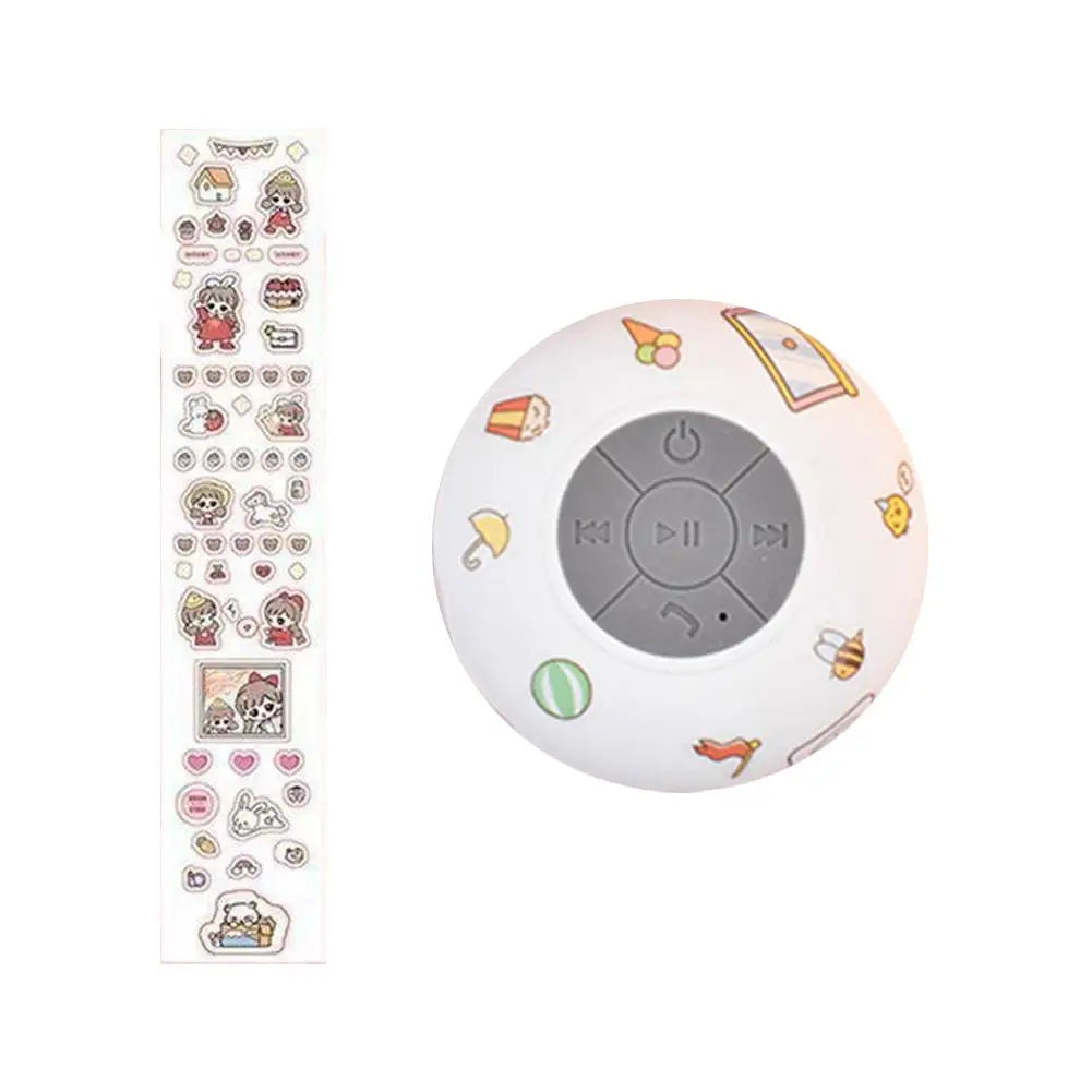 Bathroom Waterproof Bluetooth5.0 Speaker Mini Sucker Shower Listening Music Wireless Portable Speaker Outdoor Gift Cute Stickers