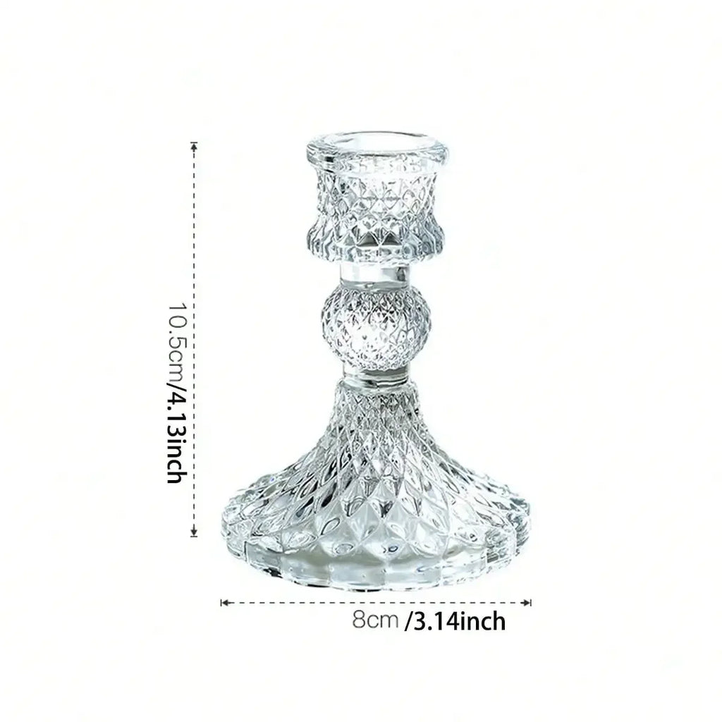 Candle Holders Retro Transparent Glass Candle Holders Suitable For Pillar Candles, Weddings, Holiday Parties Decoration