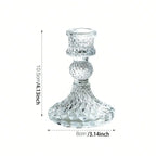 Candle Holders Retro Transparent Glass Candle Holders Suitable For Pillar Candles, Weddings, Holiday Parties Decoration