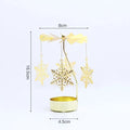 Rotating Candle Holder Metal Gold Christmas Present No Battery Heat Powered Spinning Carousel for Home Desk Counter Sweet Decor