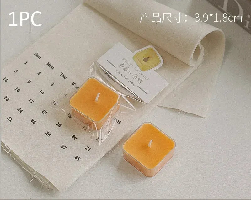 Square Candle Tea Light Scented Candle Aromatherapy Soy Wax Candles Wedding Birthday Candle Party Home Decoration