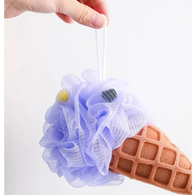 1PC Ice Cream High-quality PE Material Bath Ball Rainbow Bath Ball Cute Cartoon New Creative Bathing Tools Creative Gift