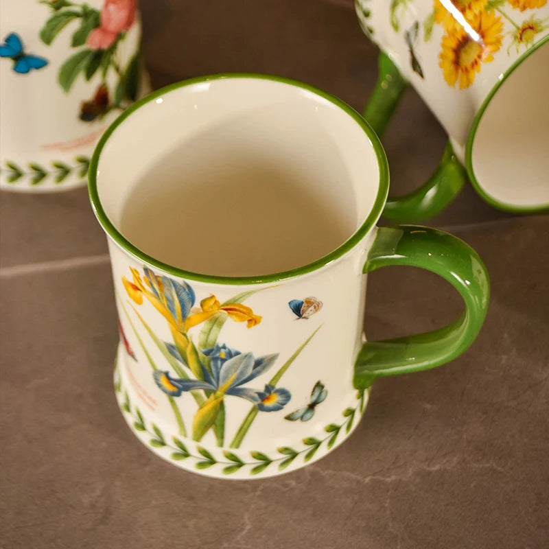 1Pc,Ceramic Coffee Mug,Tea Cup,Creative Hand-Painted Ceramic Mug,Classic Drinking Mug with Handle,Suitable for Hot or Cold Beverages,All-Season Drinks,Wedding,Birthday,Valentine's Day Gift,This Is Your Best Choice