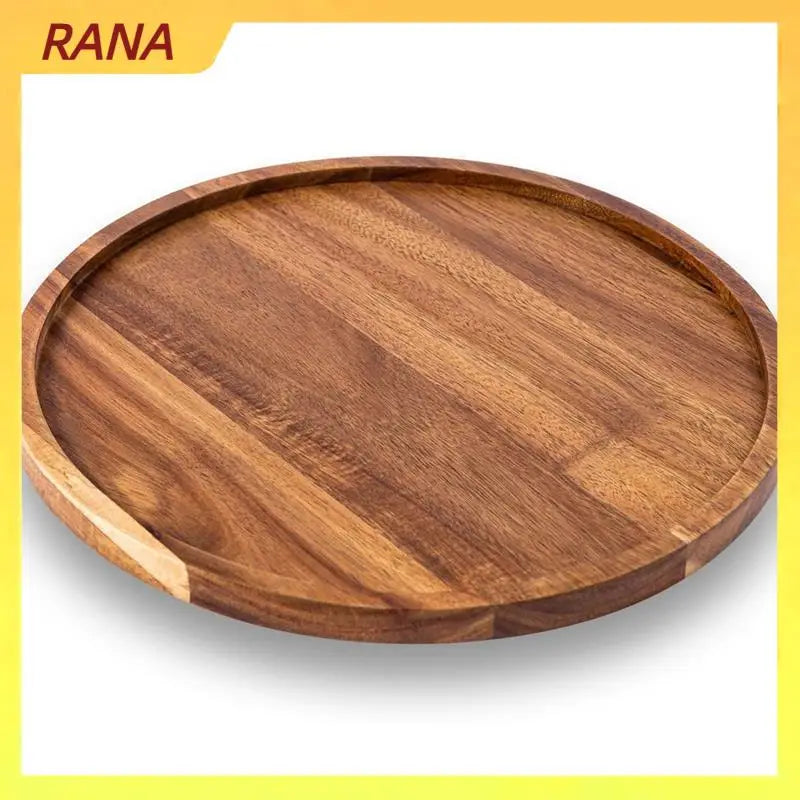 RANA Round Wood Tray,Wooden Serving Tray,Serving Platter,Appetizer Charcuterie Board,Tray Organizer For Kitchen/Countertop