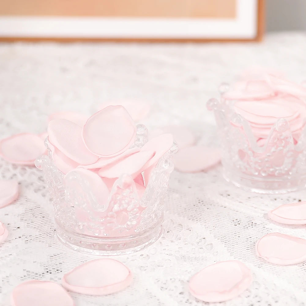 100/200Pcs Pink 4cm Silk Rose Petals Romantic Room Decoration Wedding Decor For Flower Girl Baskets Dinner Table Bridal Showers
