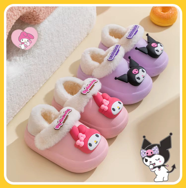 Cute & Cozy Waterproof Cartoon Slippers for Boys & Girls – Winter House Shoes