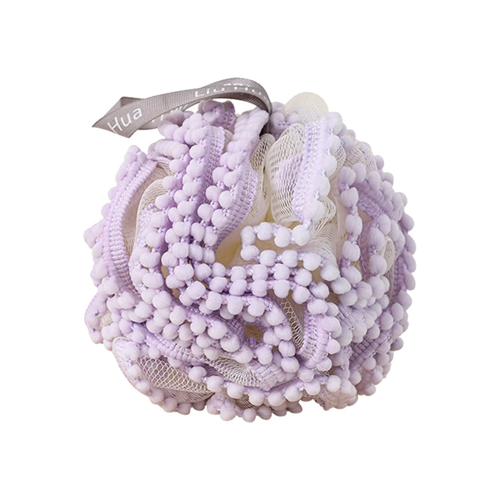 Soft Mesh Bath Sponge Balls Skin Cleaning Brush Shower Puff Body Cleaner Exfoliating Scrubbers Bath Flower Bathing Accessories