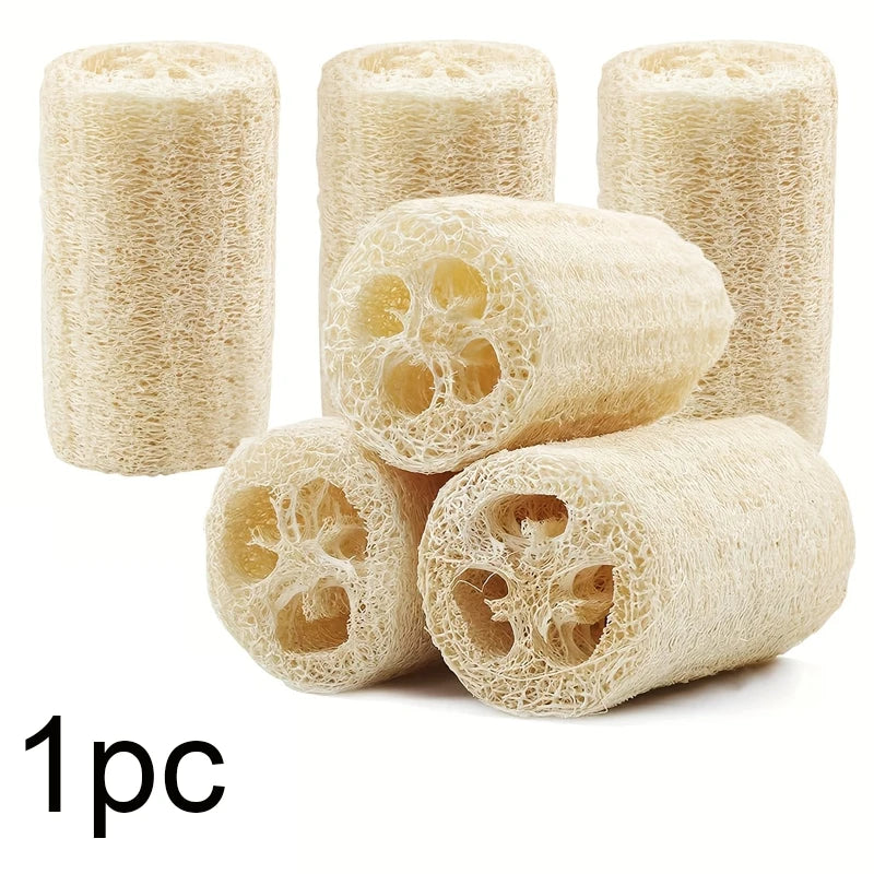 5Pcs Natural Loofah Dishcloth - High Quality Fiber Kitchen and Bathroom Cleaning Sponge, Ideal for Exfoliating and Removing Stai