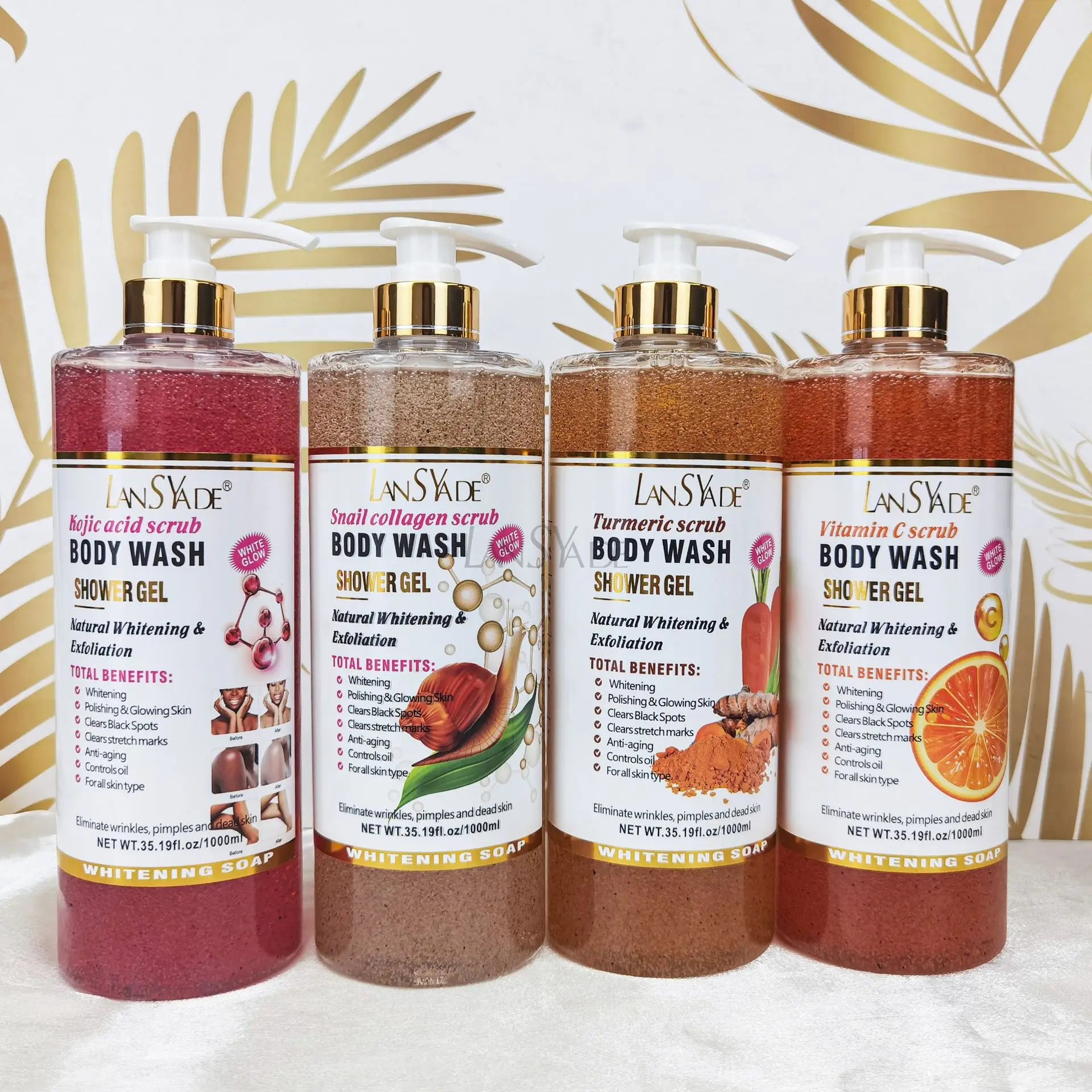 1000ml Scrub bath lotion silky smooth skin foam rich moisture skin toner brighten skin color anti-aging mild lasting fragrance