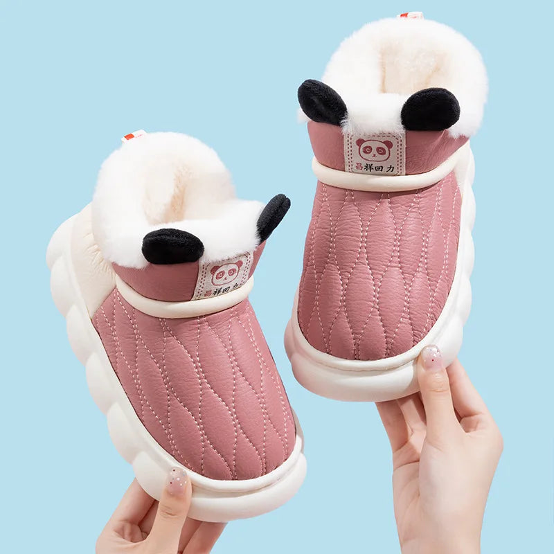 Cozy Slippers with Soles for Kids – Unisex Winter House Shoes