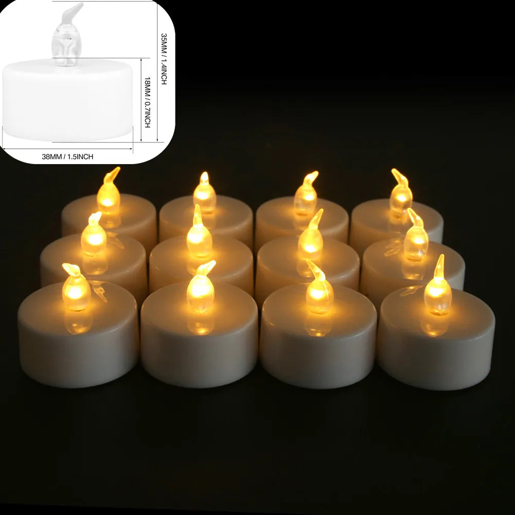 LED Candles 24/12 Pack Flameless Flickering Tea Light Warm White Candle for Party Wedding Birthday Christmas Gifts Home Decor