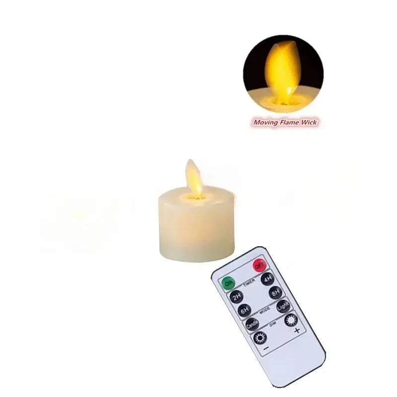 LED Light Remote Battery Operated Electric Candles Flickering Moving Wick Christmas LED Tea Light Candles Holiday Decorations