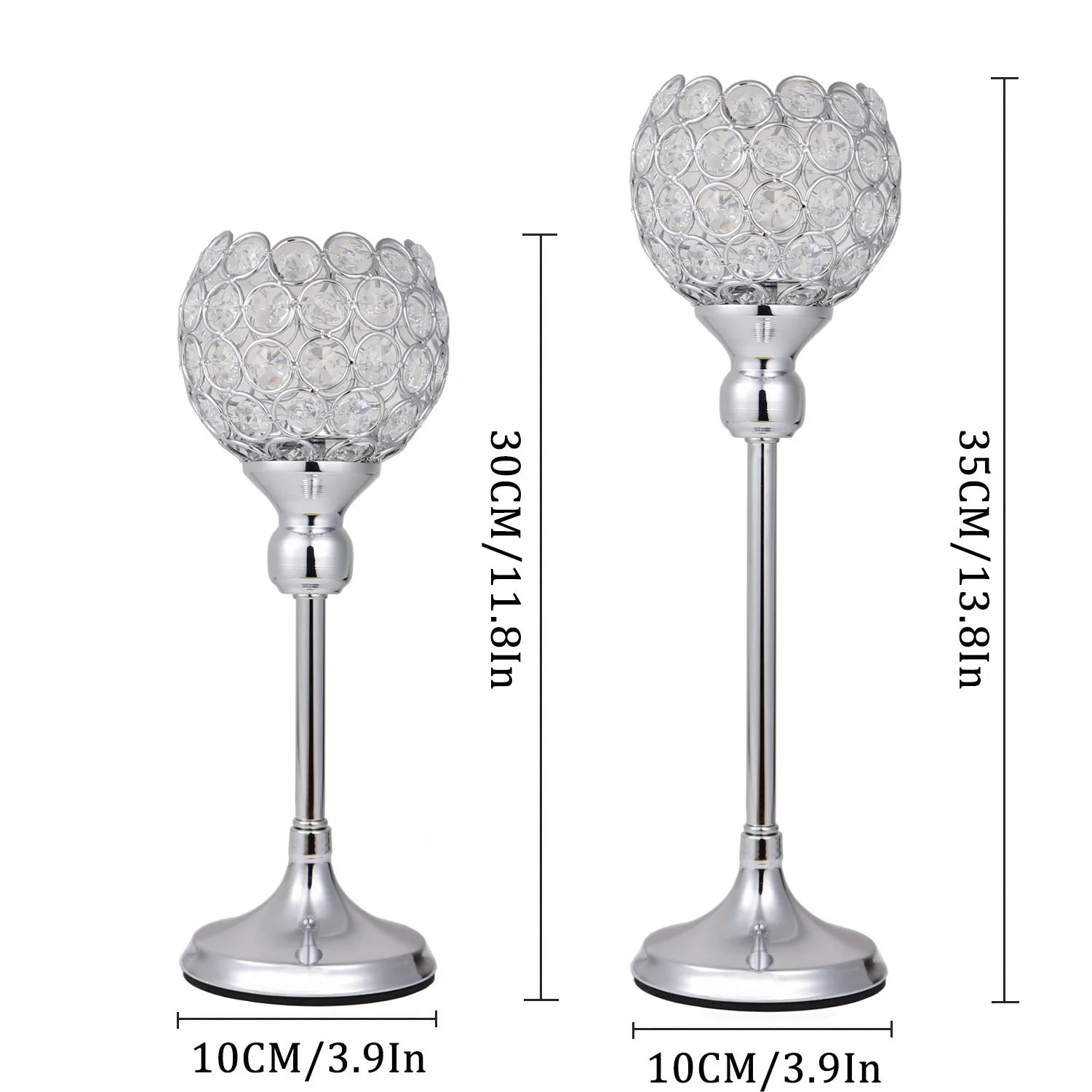 Crystal Tealight Candle Holders, Metal Glass Candlesticks, Wedding Table Centerpiece, Christmas Party, Home Decoration