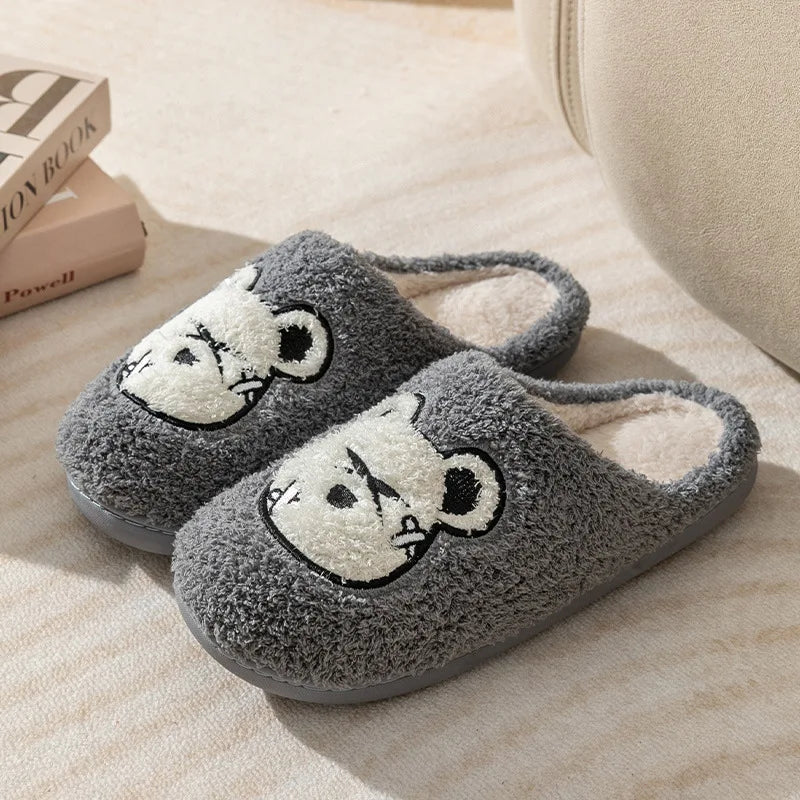 Cute Cozy Bear Slippers for Men – Warm Winter House Shoes