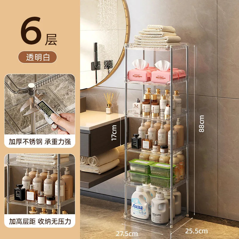 Bathroom Storage Rack Multi-Functional Washstand Desktop Cosmetics Floor Shoe Rack Pet Light Luxury Bathroom Organizing Rack
