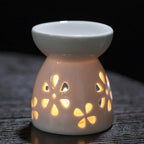 Ceramic Oil Burner With Candle Holder Romantic Tealight Candle Holder Essential Oil Incense Aroma Diffuser Oil Stove Home Decor