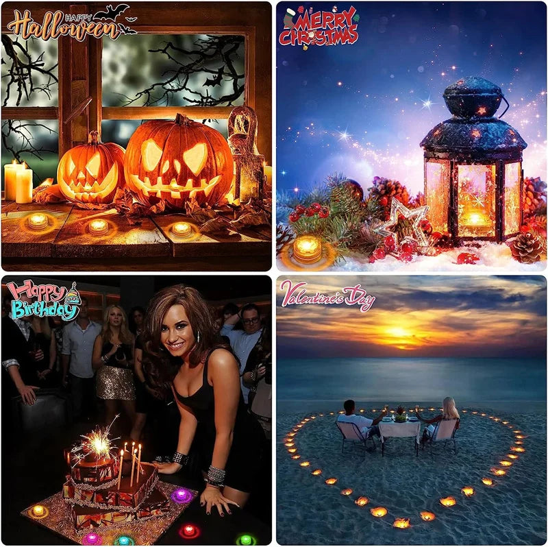 10 LEDs Submersible Light with Remote Control Battery Powered Underwater Night Lamp for Pool Vase Bowl Wedding Party Decoration