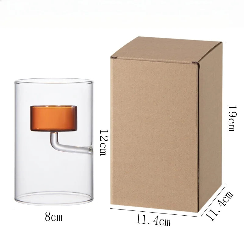Glass Candle Holder Cylinder Hurricane Candleholder Artistic Tealight Containers for Wedding Party Desktop Room Home Decorations