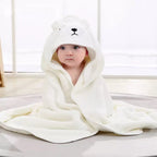 Infant Bath Towel Toddler Bathrobe Boy Girl Blankets Swaddle With Hood Cartoon Coral Fleece Towel Blanket Newborn Kids Bedding