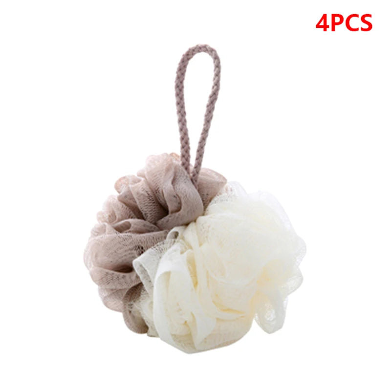 Large Bi-Colour Shower Balls Colourful PE Soft Frosted Bubble Bath Flower Flower Soft Scrubbing Bubble Net Two Color Bath Flower
