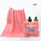 2PC Bath Towels Set Super Soft Highly Absorbent Quick-drying Coral Velvet Bath Towel For Adults Hotel & Spa Use