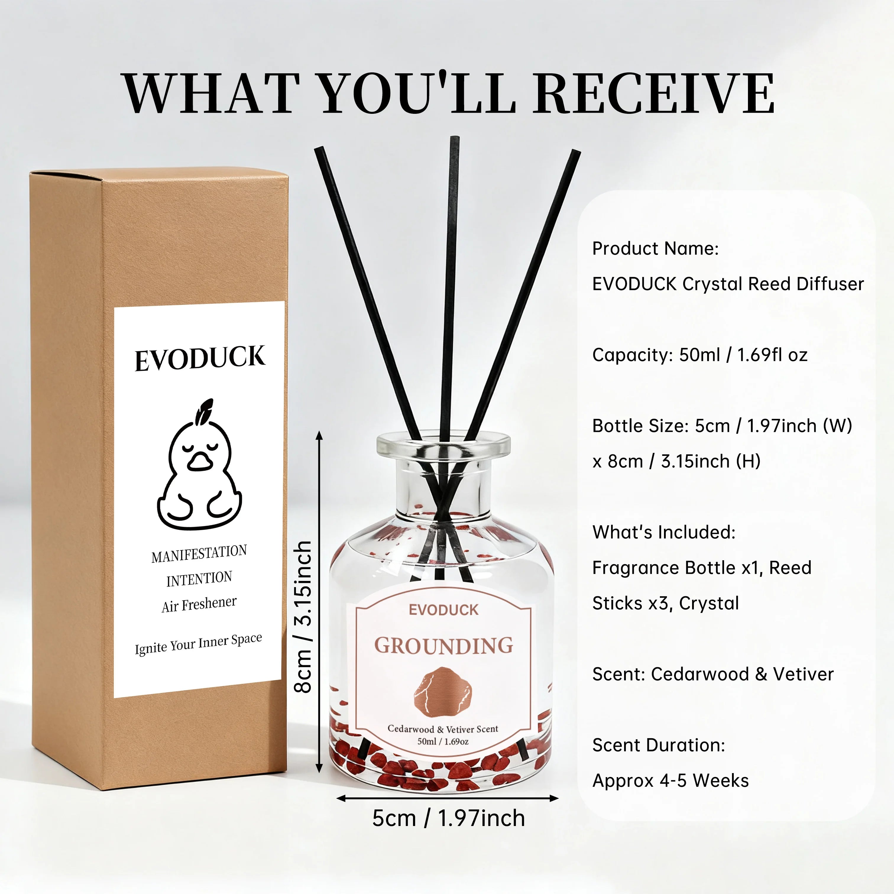 Flower Reed Diffuser-Vanilla Scent 3.38oz Scented Diffuser with Sticks Home Fragrance Essential Oil for Bathroom Shelf Decor