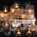 Votive Candle Holders Set of 12 - Glass Votives Holder Clear Floating Tealight Candle Holder Bulk for Table Centerpieces Wedding