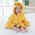 0-2Y Cotton Kids Robes Newborn Bath Towel Hood Cartoon Fashion Sleepwear Girls Boys Bathrobe For Children Baby Receiving Blanket