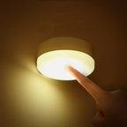 3 Color LED Night Light Battery Powered Convenient Mini Round Night Lamp Suitable For Home Bedroom Cabinet Wardrobe