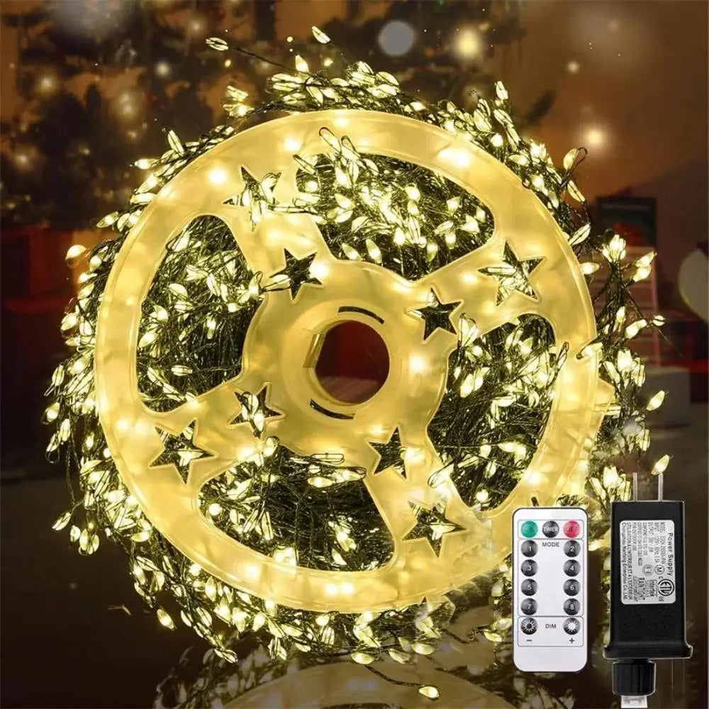 LED Firecracker String Lights EU/US Plug Remote Control Halloween Garland Fairy Light for Wedding Party Christmas Decoration