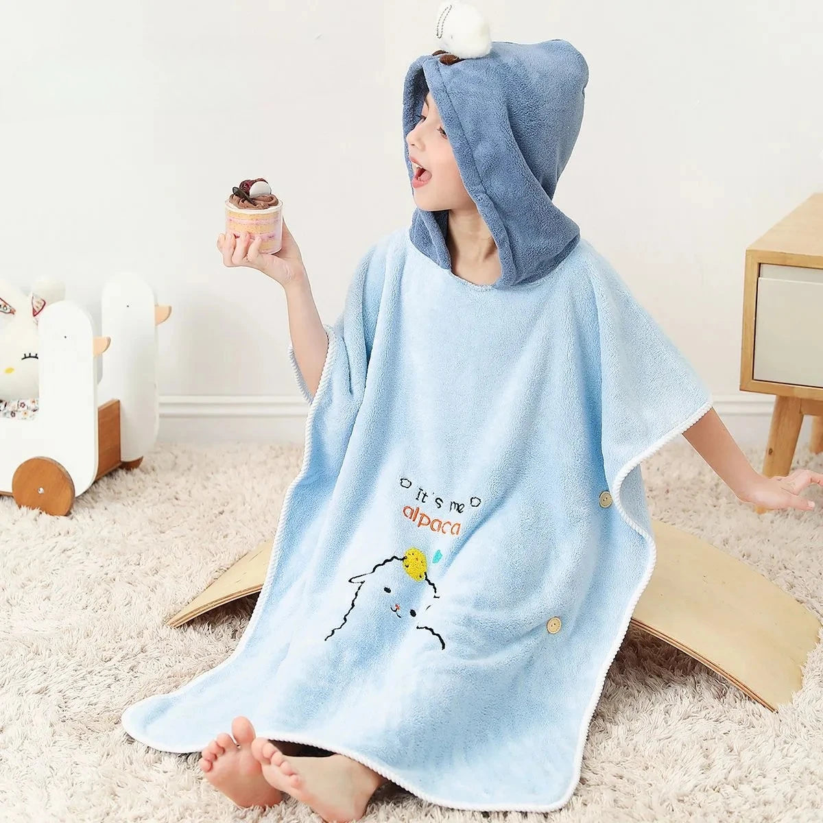 Cute Kids Baby Bathrobe Hooded Children Bathrobes Microfiber Bath Robe Cartoon for Boys Girls Toddler Beach Swim Towels