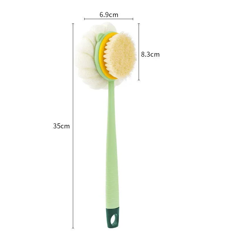 Loofah Back Scrubber Long Handle Shower Body Brush with Soft Mesh Sponge for Women Skin Exfoliating Bath, Massage