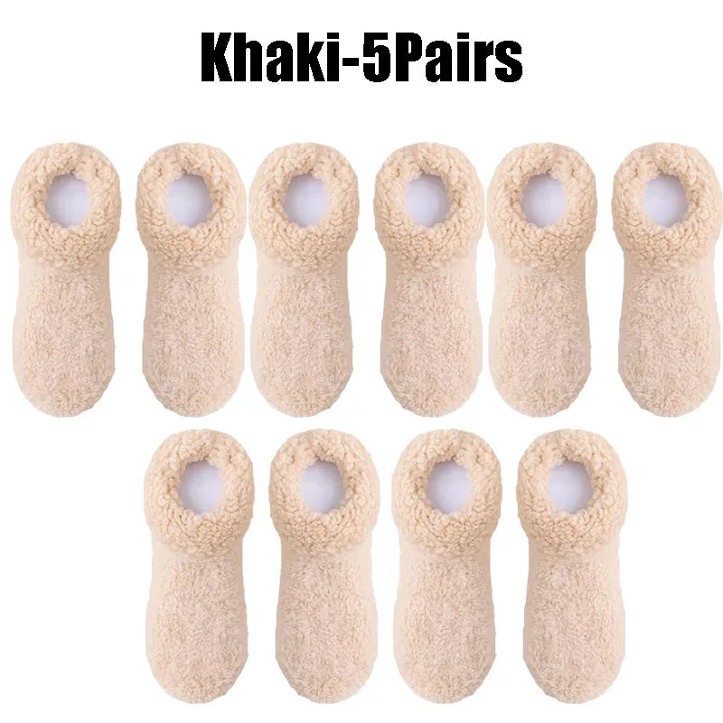 Fireside Fleece Slipper Socks Non-Slip Thermal Footwear with Plush Lining for Cozy Evenings Winter Home Comfort