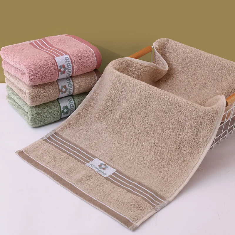 33x73cm Pure Cotton Bath Towel Washcloth Towel Solid Color Soft Absorbent Towels Multipurpose Use For Hotel Bathroom ﻿