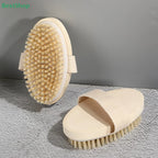 ♥Boar Bristle Bath Brush Scrubbing Brush Body Brush Rub Back Artifact Body Beauty Brush Massage Brush