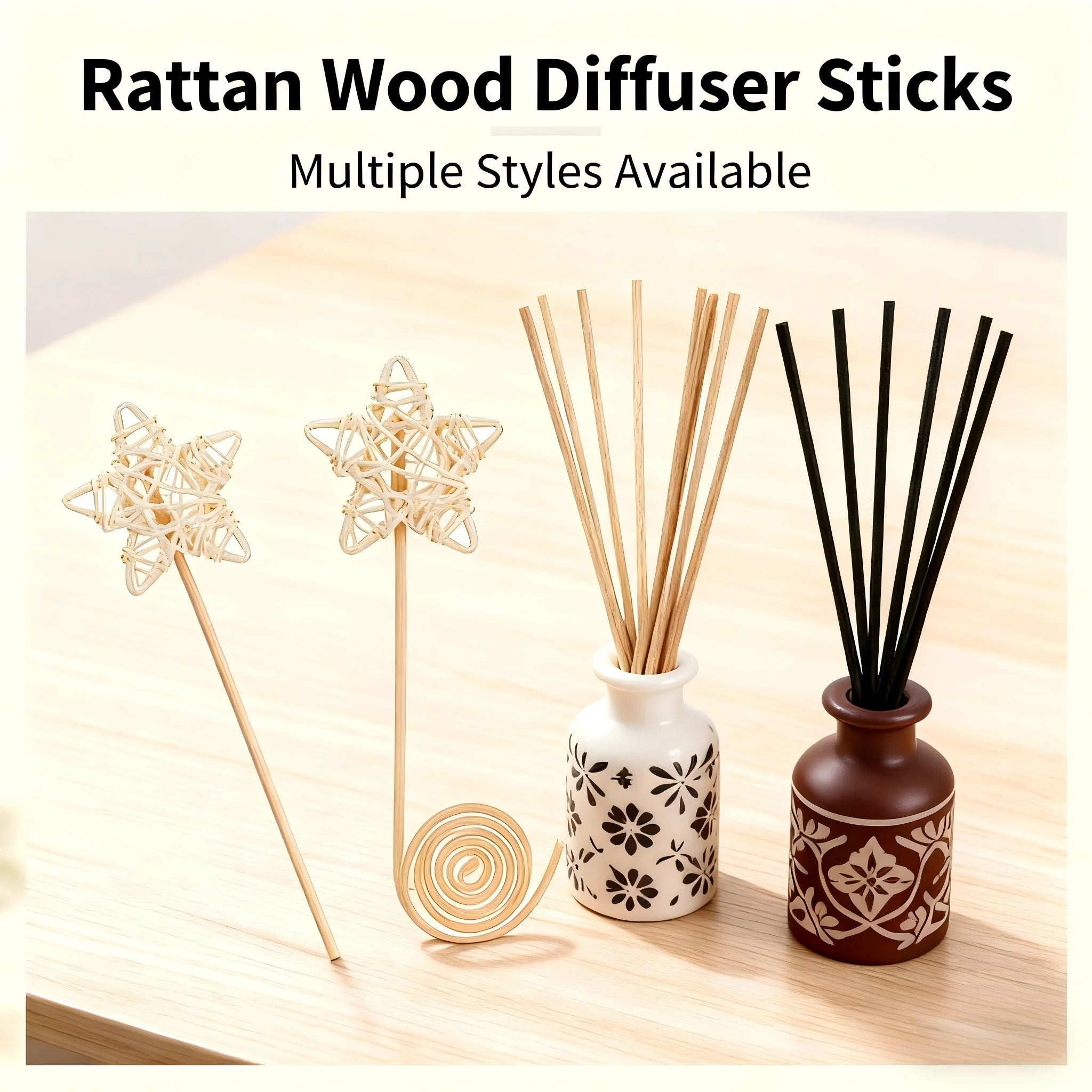 5/15Pcs Rattan Reed Diffuser Sticks Refill, 3mm Wavy Long, for Essential Oil Airs Freshener, High Quality Home Fragrance