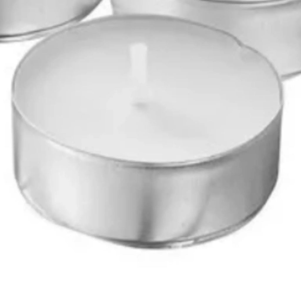 100 Packs Unscented Tea Lights Candles 4 Hour Smokeless Dripless Mini Paraffin Tealight Candles Set for Weddings White