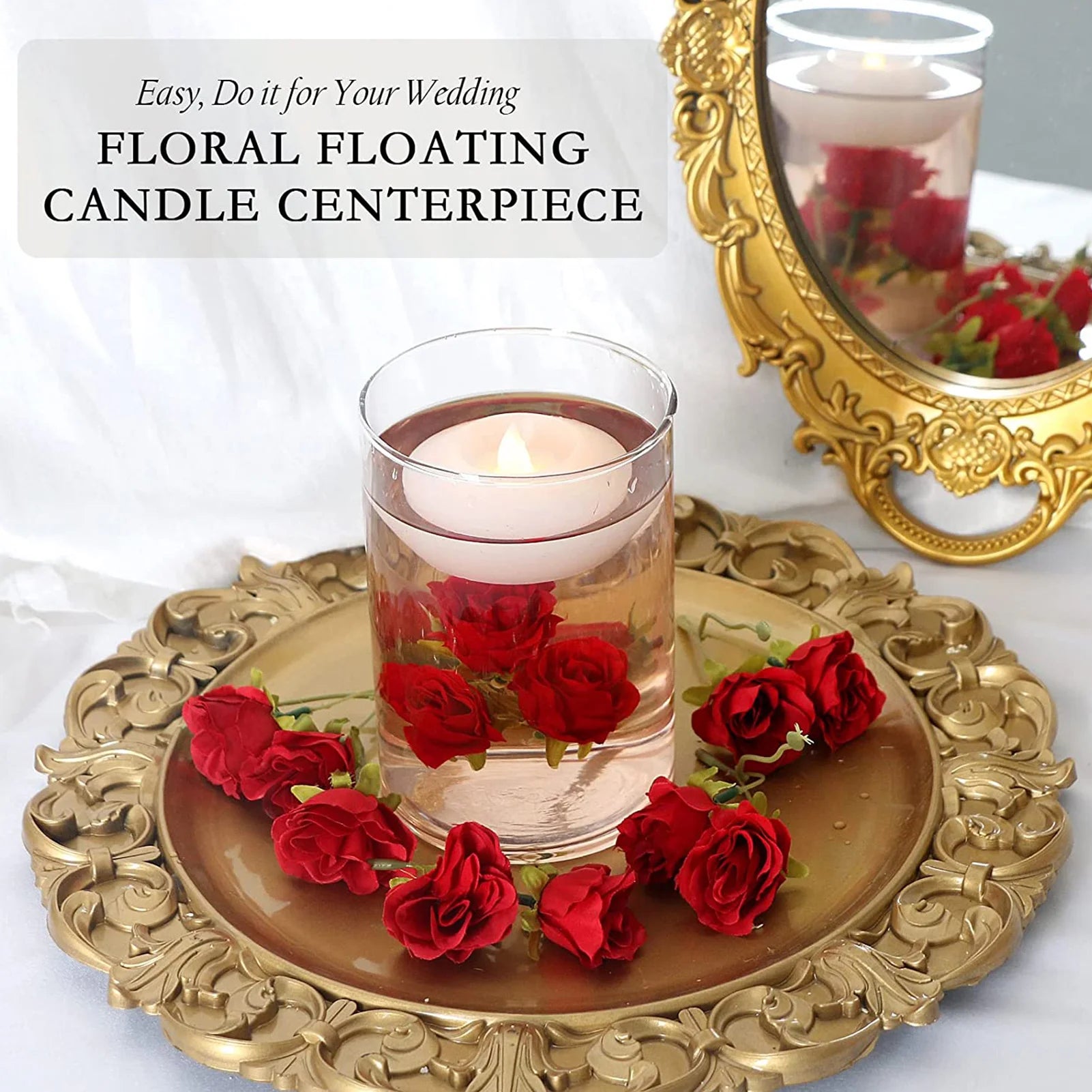 Floating Tealights Candles Flickering Candles Flameless Tea Lights Party Wedding Praying Memorial Festival Event Blessing