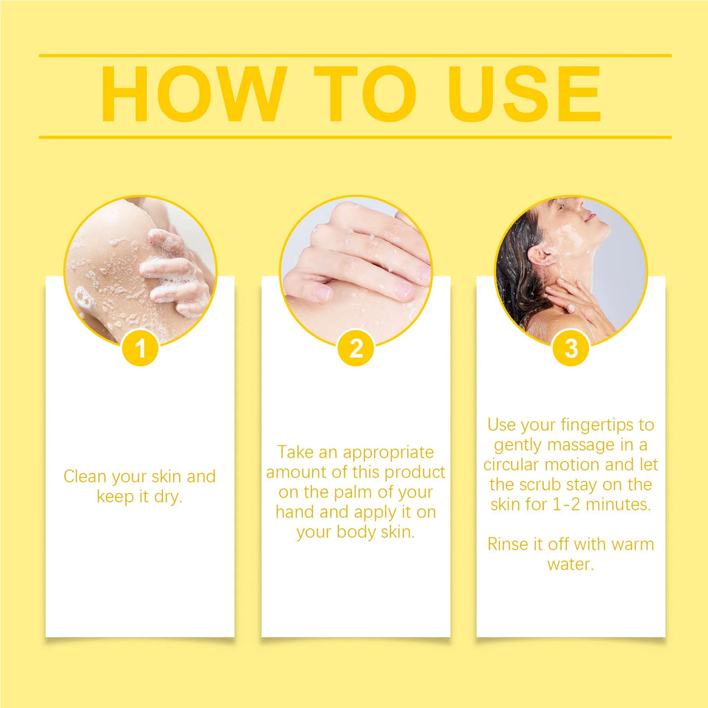 Turmeric Exfoliating Body Scrub Brightening Deeply Cleansing Dead Skin Removal Improve Dullness Refreshing Smoothing Body Scrub