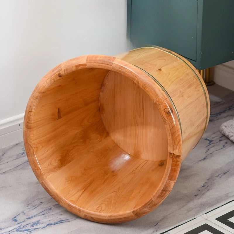 Solid Cedar Wood Foot Soak Tub Home Spa Portable Bucket Foot Massage Relax Sauna Emmer En Lepel Materassino Mare Home Furniture