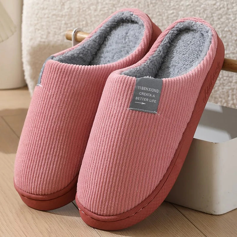 1 pair Fuzzy Sliders for Women Plush Slide Slippers Cozy Open-Back Indoor House Shoes