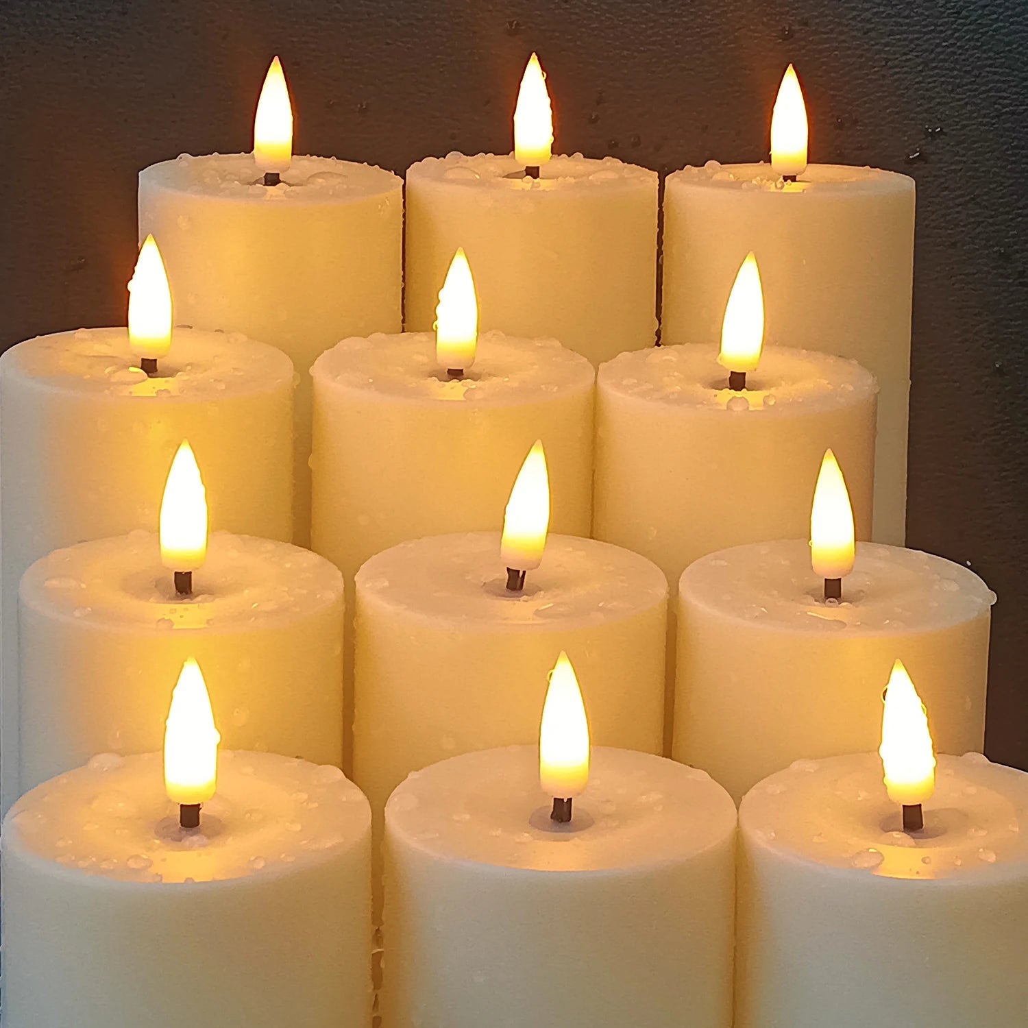 12pcs Flameless Candle Light Waterproof LED Flickering Candles Tea Lights with Remote Timer Wedding Birthday Decor Fake Candles
