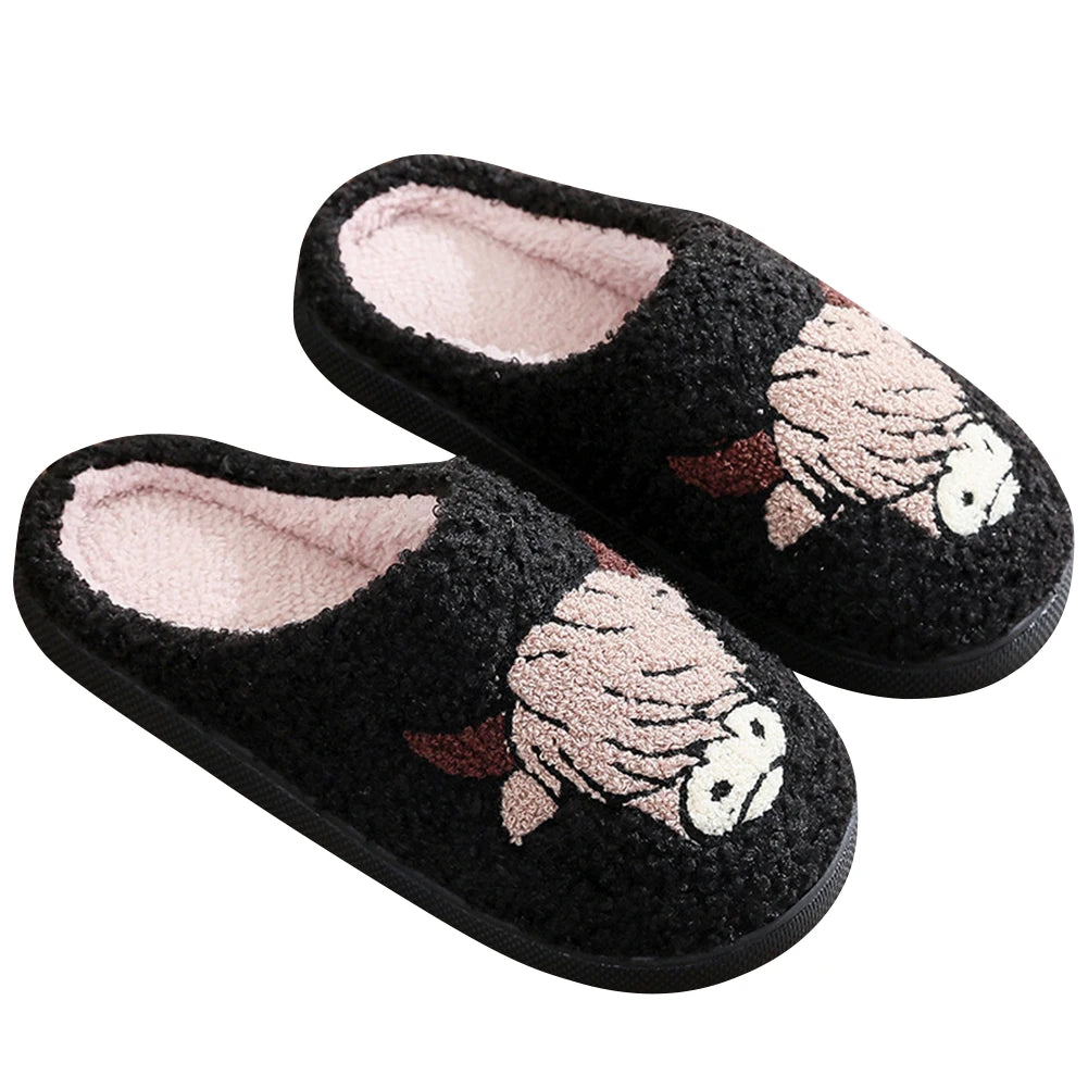 Highland Cow Cozy Indoor Slippers for Men & Women – Plush Winter House Slides